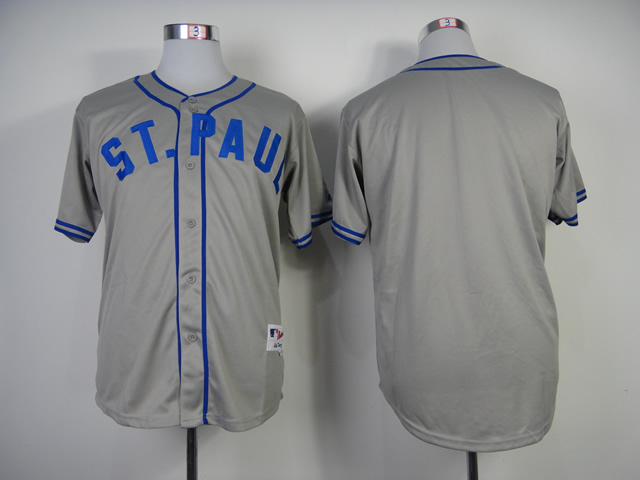 Men Minnesota Twins Blank Grey Throwback MLB Jerseys